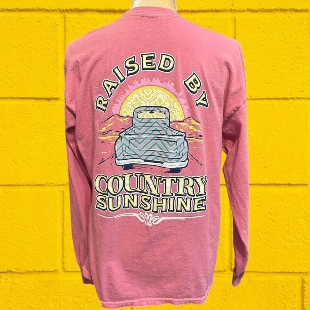 Benny & Belle Large Cotton Long Sleeve TShirt Raised by Country Sunshine Graphic